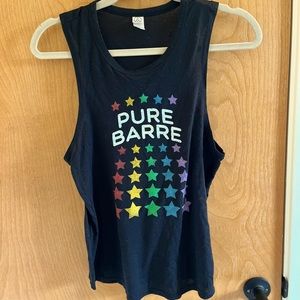 Pure Barre rainbow stars tank top